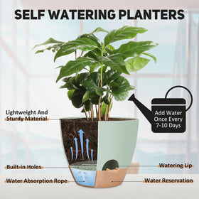 YNNICO 12-inch pot with deep reservoir supports longer water intervals