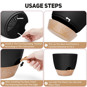 YNNICO pot side view – deep reservoir supports low-maintenance watering.