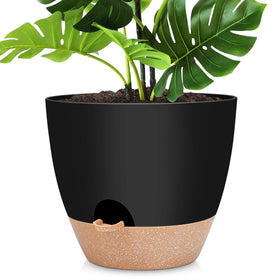 YNNICO 12-inch pot top view – self-watering design for easy indoor gardening.