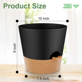 YNNICO two-pack black plant pots are easy to place.