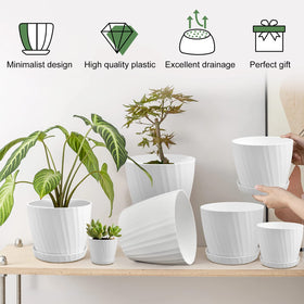 YNNICO 4.5-inch white planter perfect for shelves with a clean matte look.
