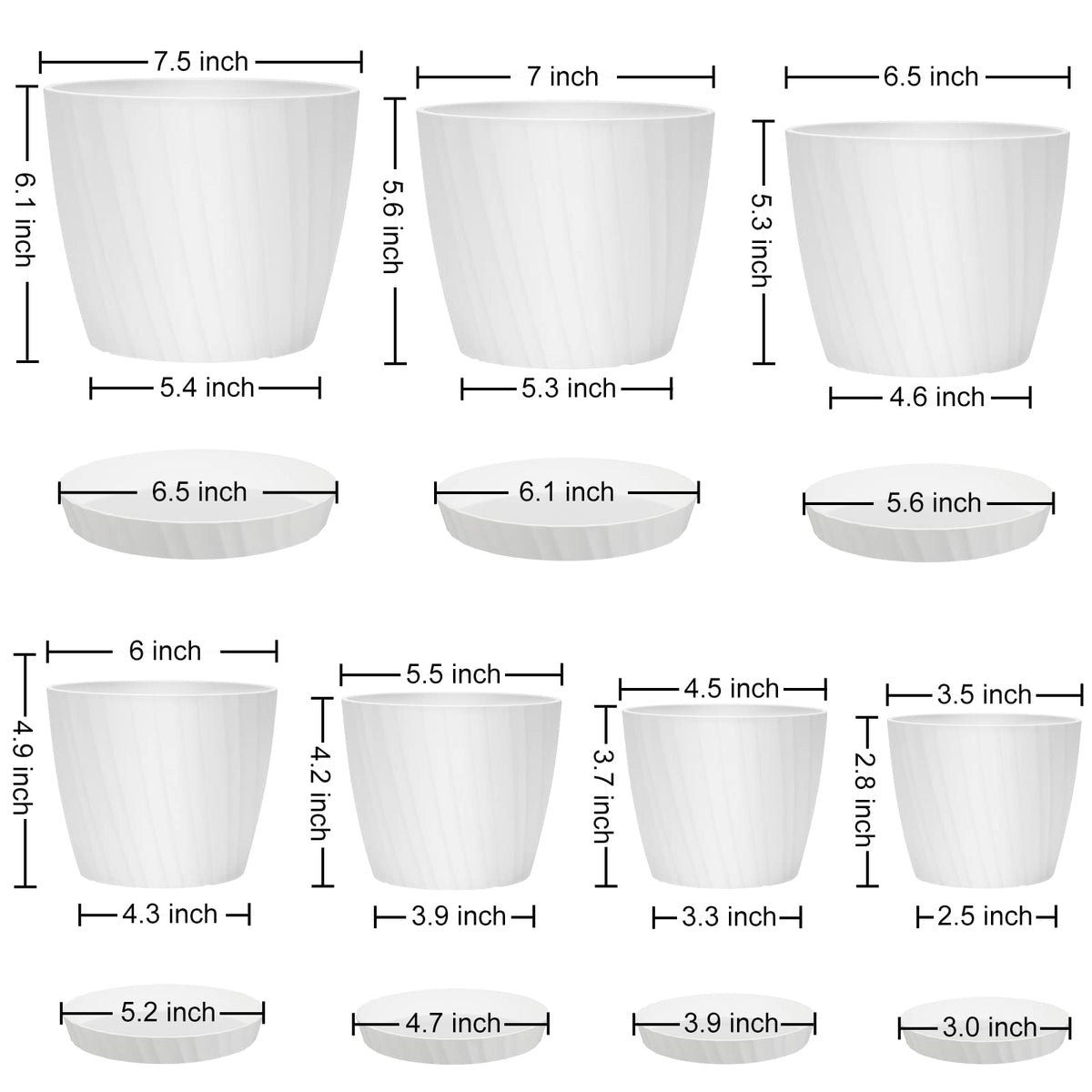 YNNICO 5.5-inch white planter ideal for small plants with proper airflow.