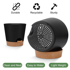 YNNICO 6dot5inch self watering planter with bottom reservoir for steady moisture