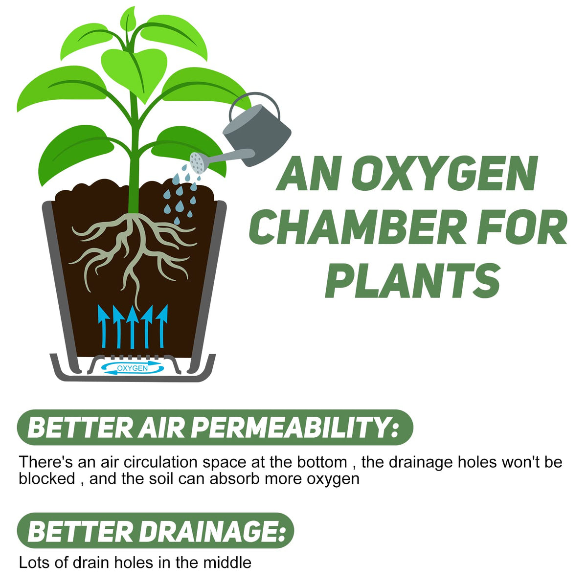 YNNICO 6-inch white planter designed for easy water drainage and plant health.