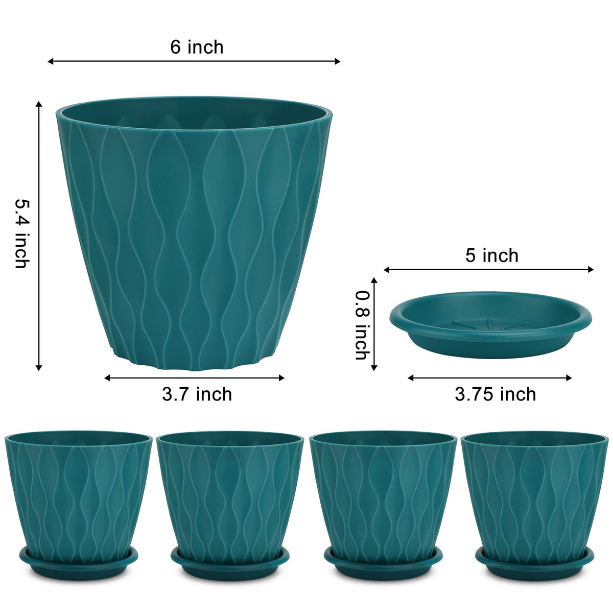 YNNICO blue planter with movable tray keeps floors clean.