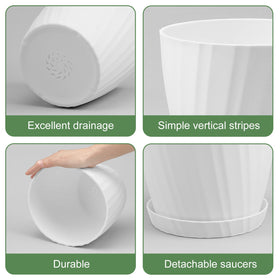 YNNICO 7-inch white planter with modern matte finish for stylish indoor setups.