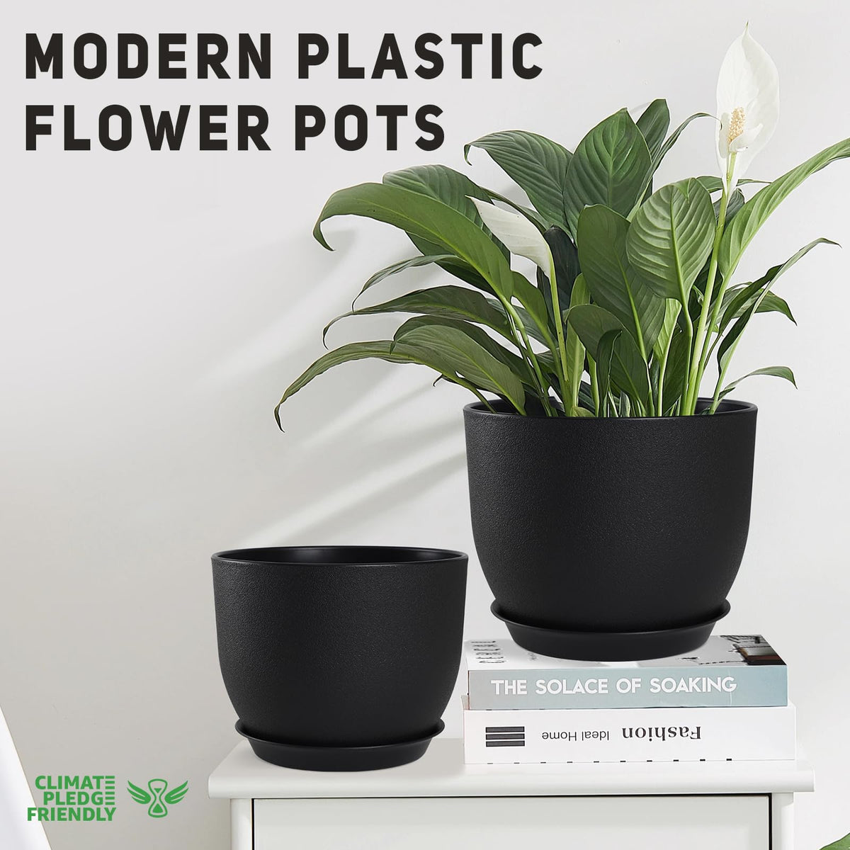 YNNICO planters feature built-in trays for convenient bottom watering.