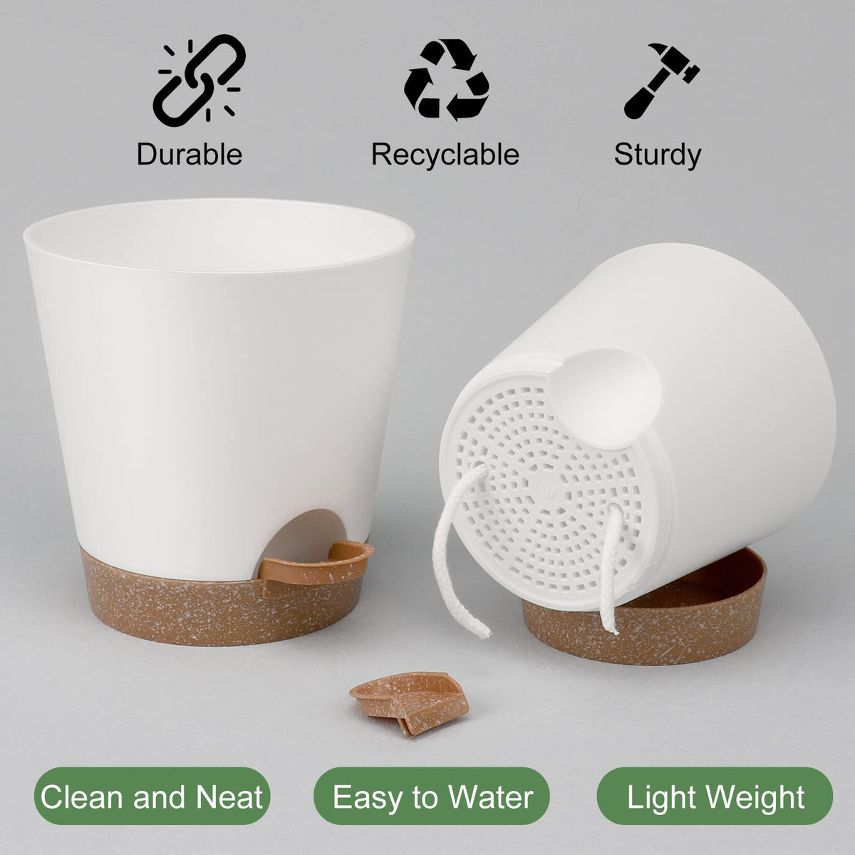 YNNICO 6-5-inch planter highlights elegant design for desks and shelves with reliable drainage