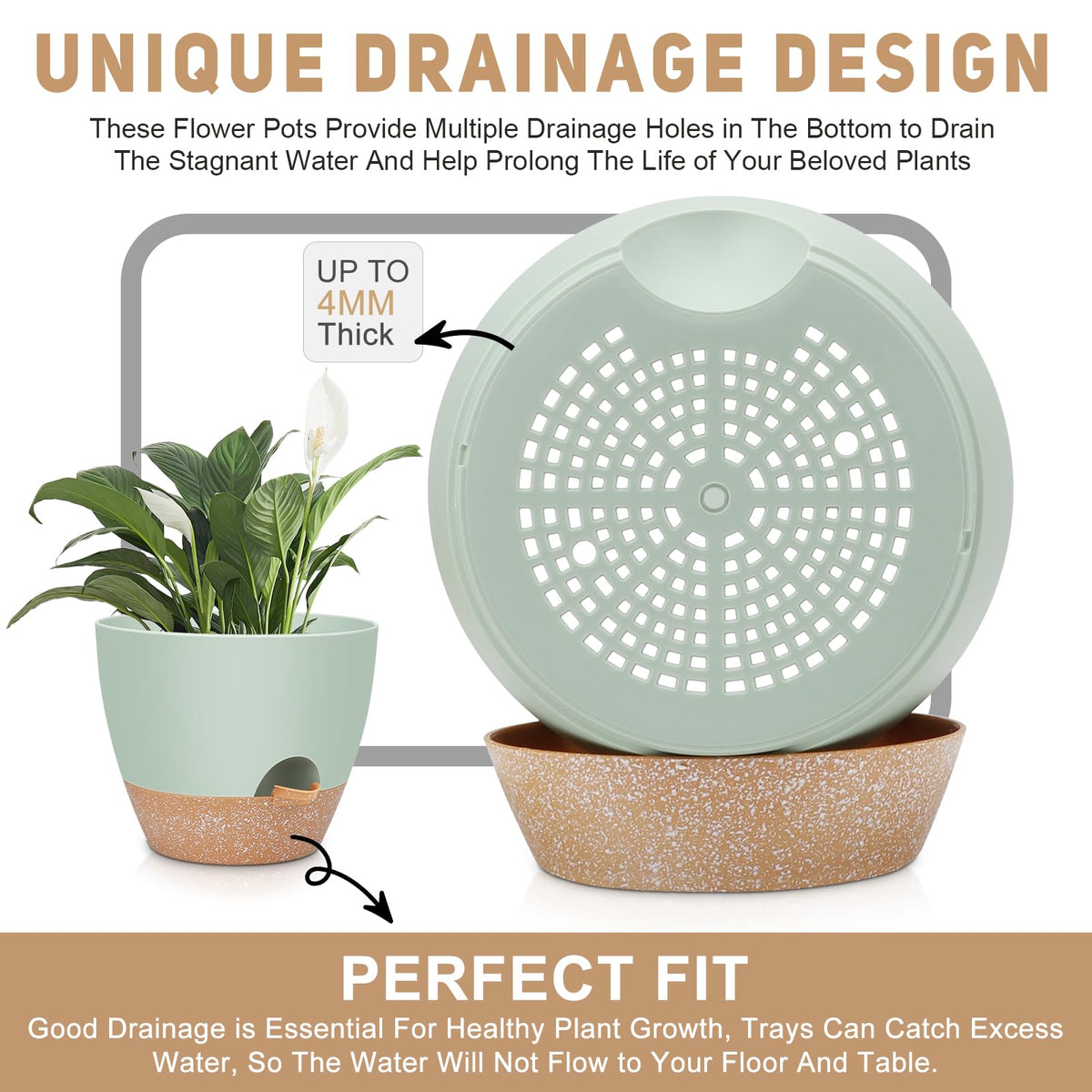 YNNICO mesh drainage holes close-up emphasizing airflow and drainage