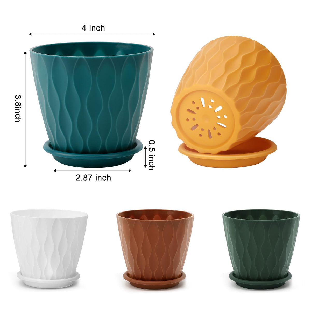YNNICO planter with movable tray keeps excess water tidy on desks and patios.
