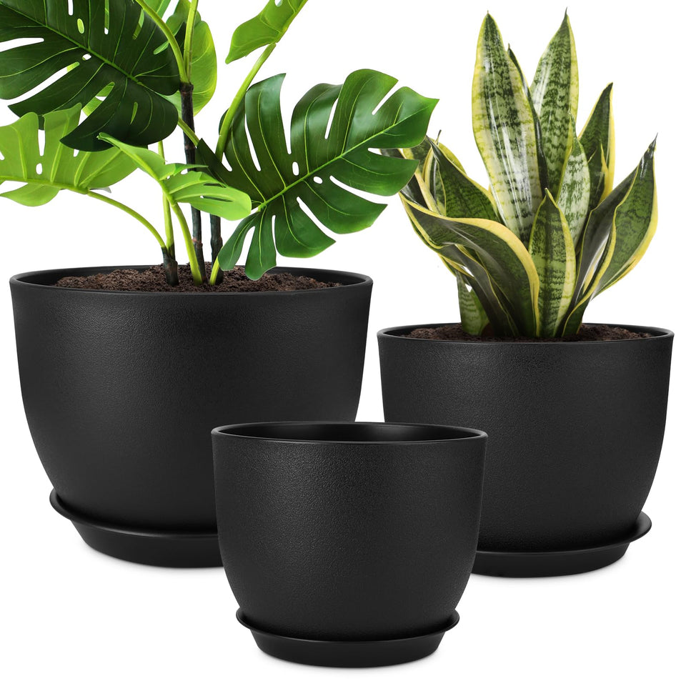 YNNICO 12-inch plant pot with deep reservoir for easy vacation watering