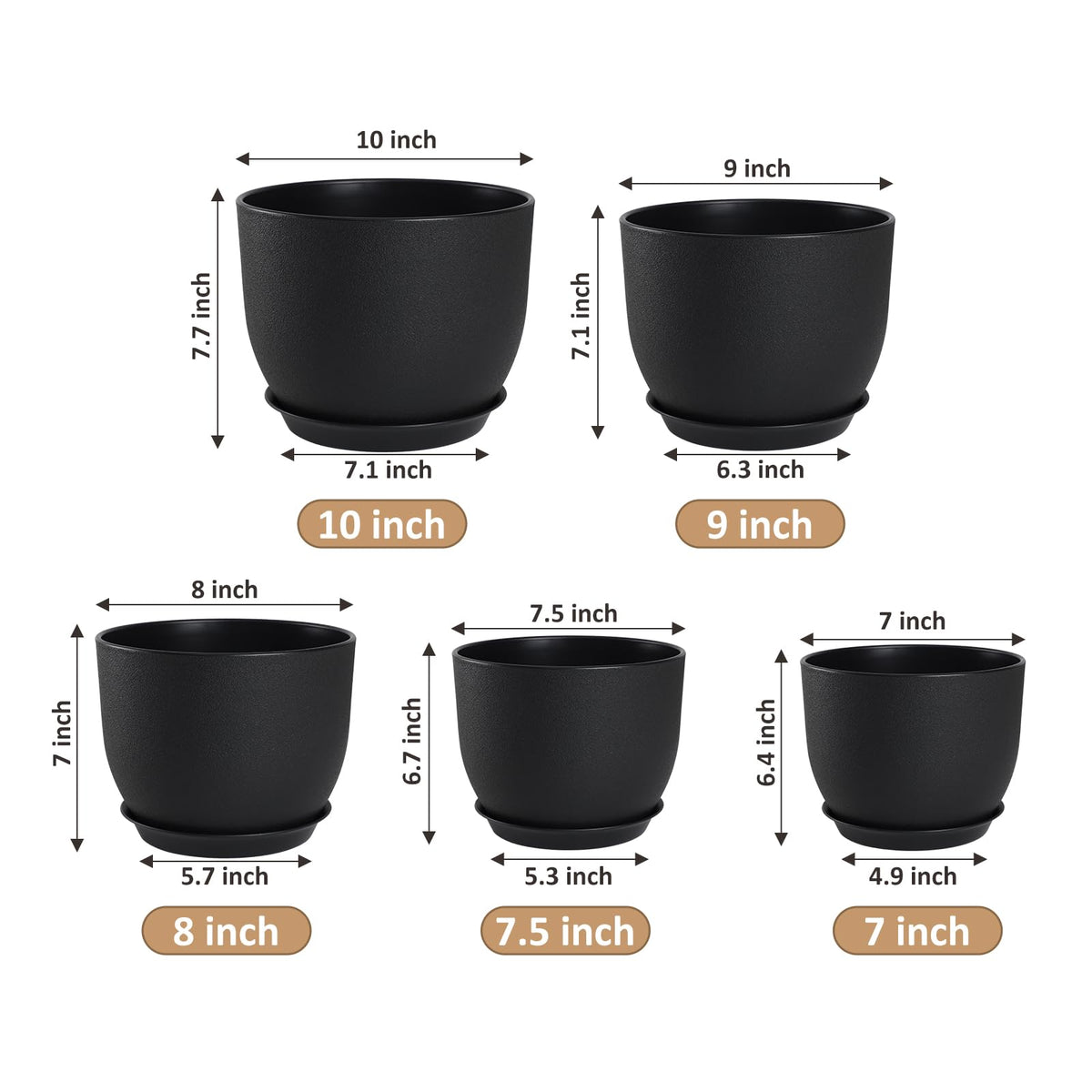 YNNICO plant pots showcasing mesh drainage holes for root health.