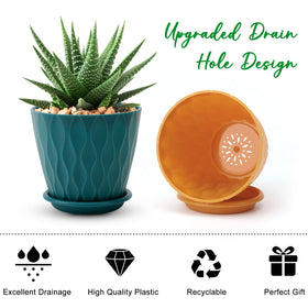 YNNICO 4-inch pot made of sturdy PP material resists cracking and deformation.