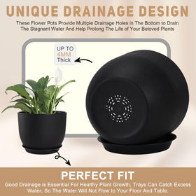 YNNICO plastic pots are lightweight yet sturdy for indoor and outdoor use.