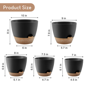 YNNICO self-watering pot 9-inch with drainage holes for healthy roots.