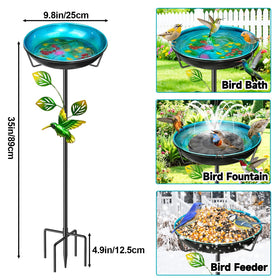 YOADEHOA bird bath bowl depth 2 inches for safer water access