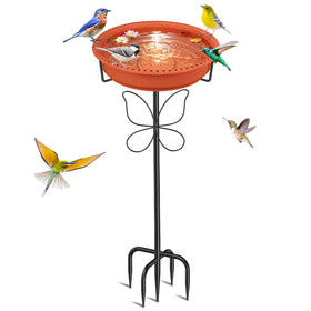 YOADEHOA bird bath outdoor stand provides a sturdy base for windy gardens.