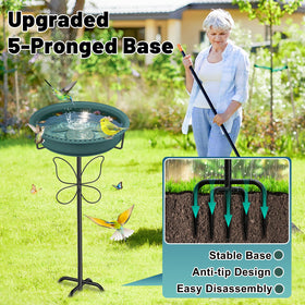 YOADEHOA bird drinking at perforated edge keeps water fresh for birds.