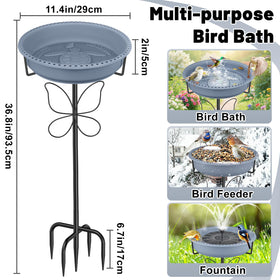 YOADEHOA birdbath removable bowl for easy refills and cleaning