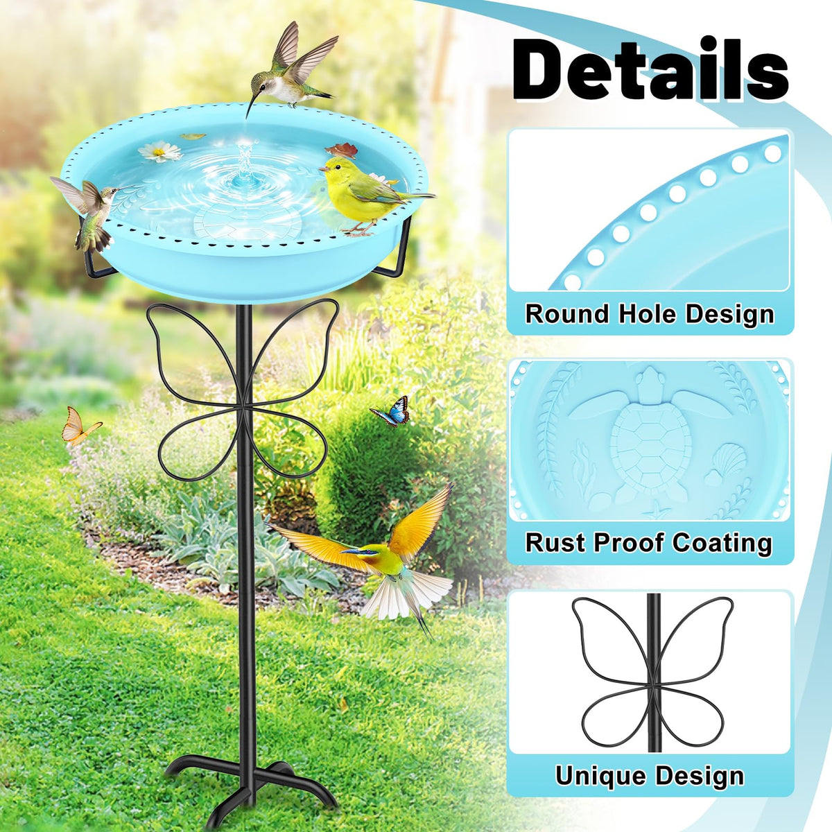 YOADEHOA butterfly pillar decor adds elegance while supporting garden wildlife.