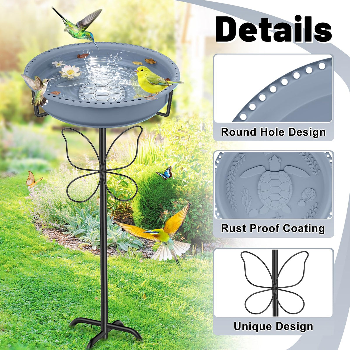 YOADEHOA butterfly pillar detail adds garden charm