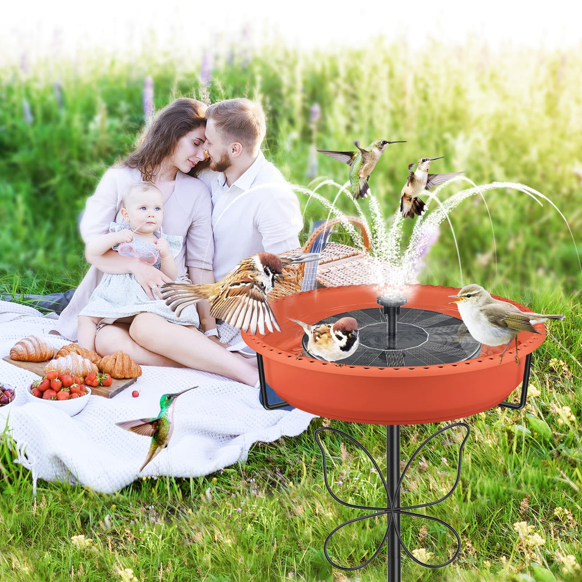 YOADEHOA outdoor bird bath enhances yard ambiance and wildlife visits.