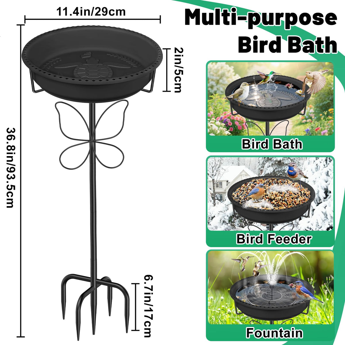 YOADEHOA removable-bowl-birdbath makes filling and cleaning effortless.