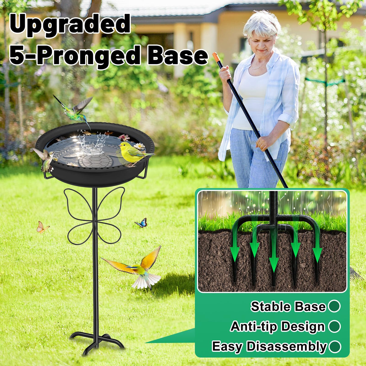 YOADEHOA perforated-edge-bath promotes quick drainage and keeps water fresh for birds.