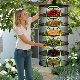 YOBAZAN rack with dried flowers and spices ready for long-term storage