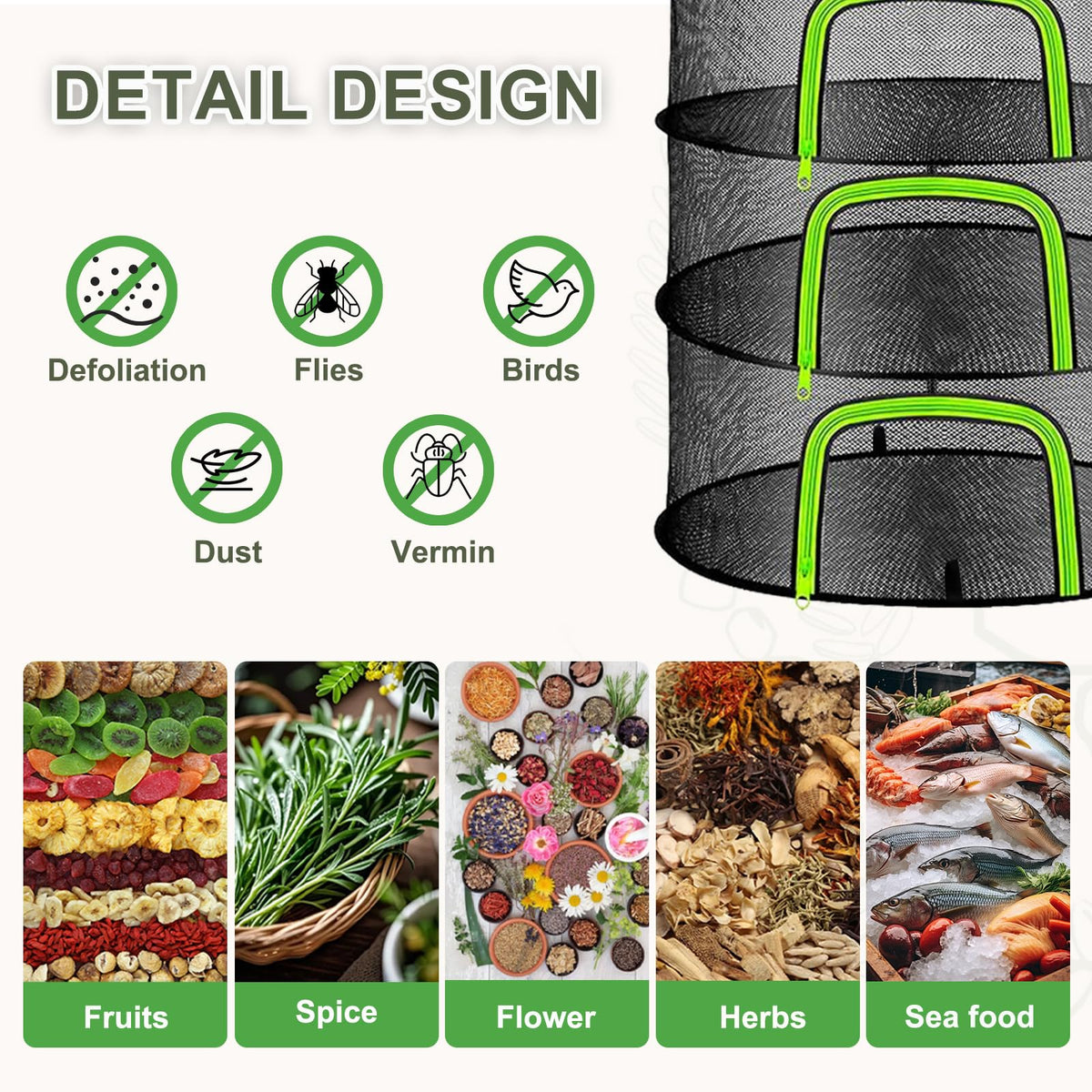 YOBAZAN drying rack fully assembled in a kitchen corner for space-saving herb drying