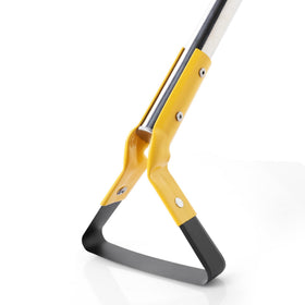 Yocada hoe 61-inch long-handle assembled for upright gardening.