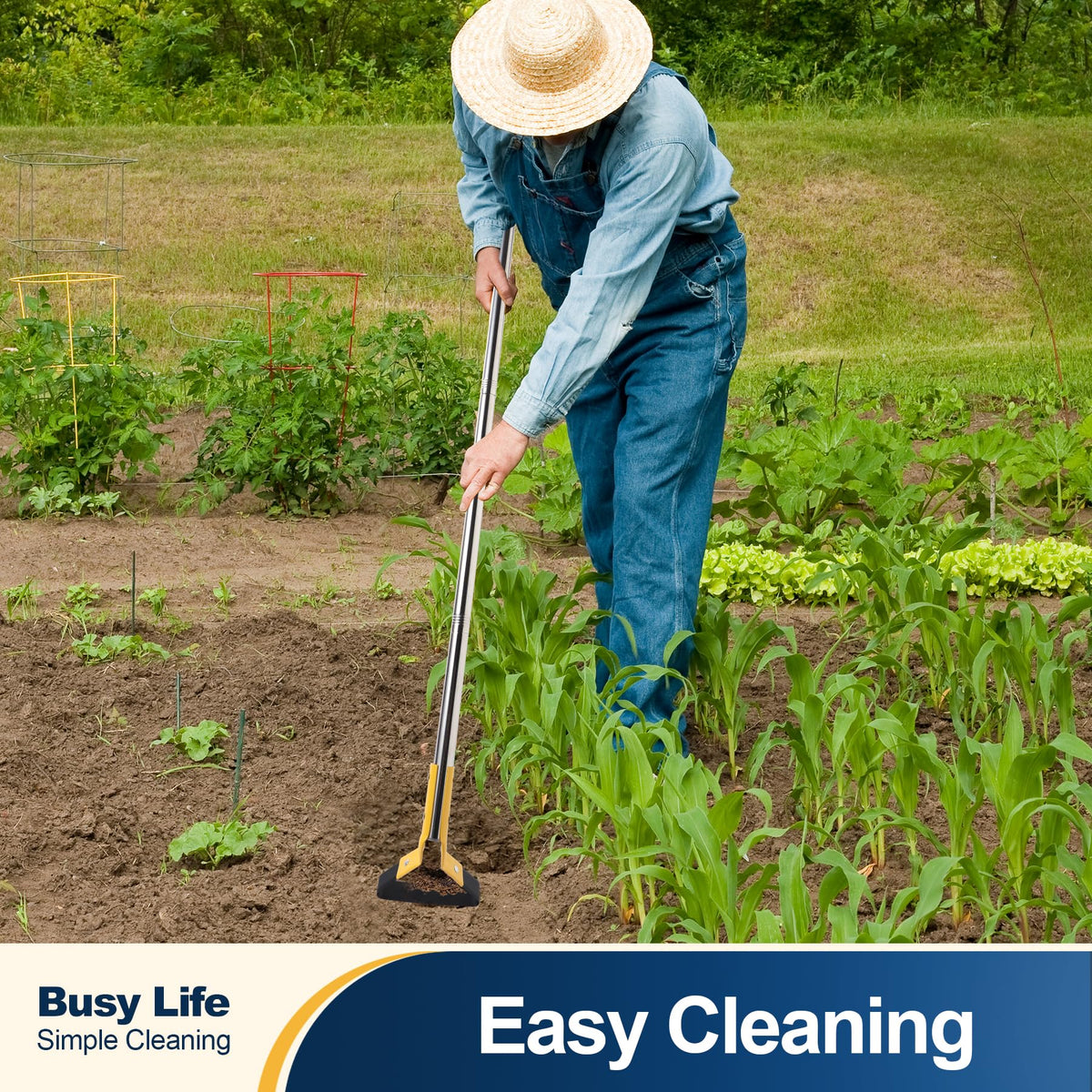 Yocada hoe used for ditching and soil loosening in beds.