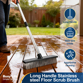 Yocada long-handle design reduces bending during scrubbing.