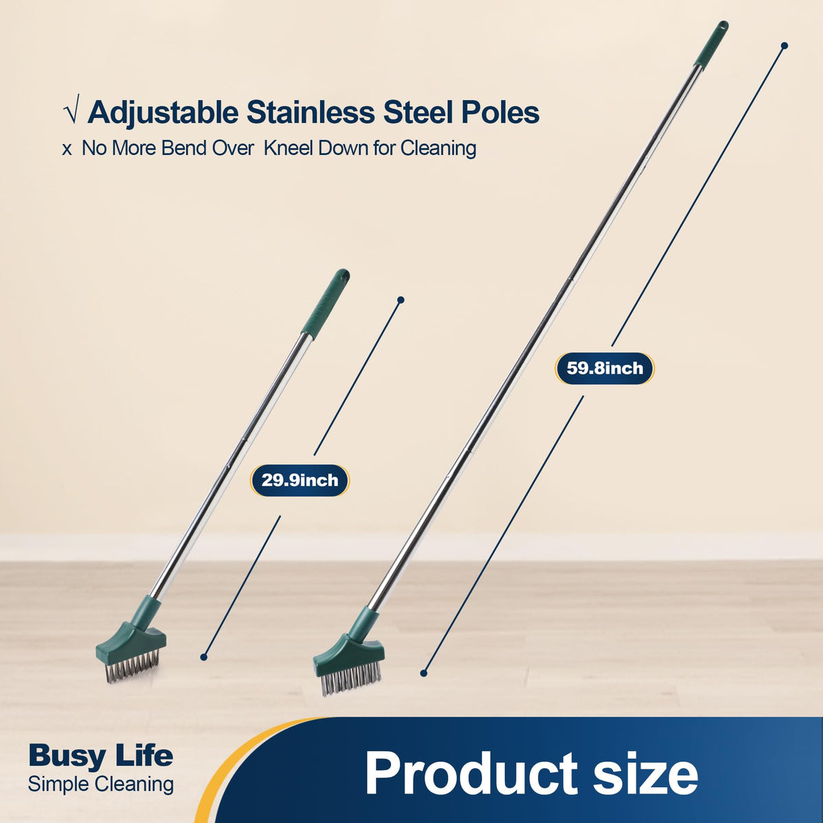Yocada moss brush removes moss from patio cracks effectively