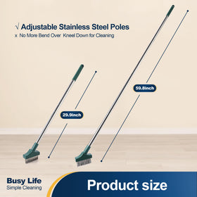 Yocada moss brush removes moss from patio cracks effectively