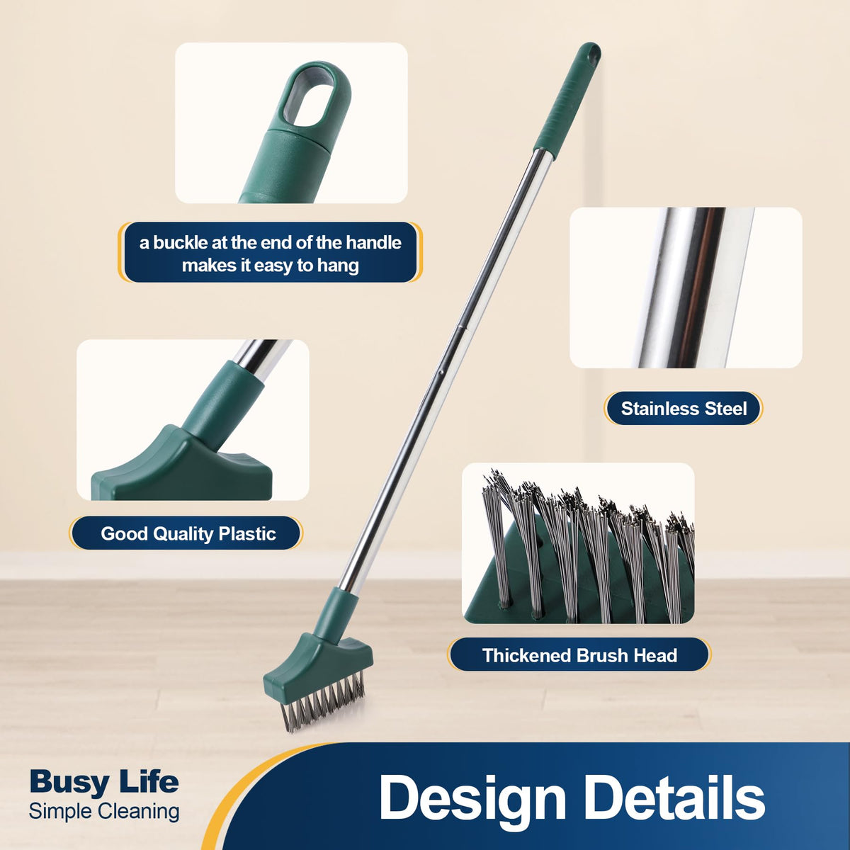 Yocada extendable stainless steel pole for durable scrubbing