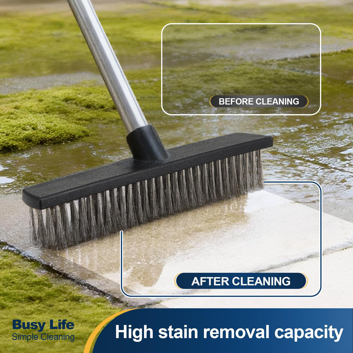 Yocada outdoor moss remover brushing patio cracks and driveway joints.