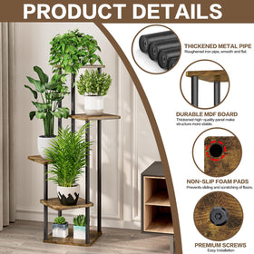 YOCOMEY corner plant shelf assembled in living room to save space and add style.