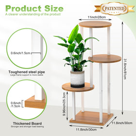 YOCOMEY plant stand showing sturdy metal frame and reinforced wooden base