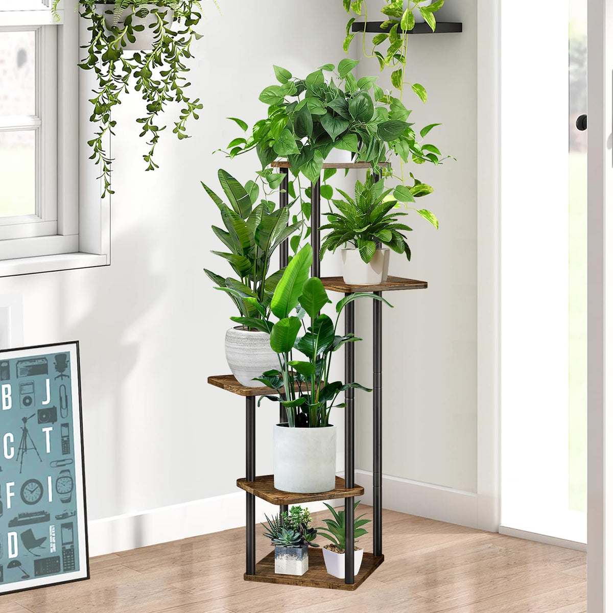 YOCOMEY versatile display for plants, books, photos, or trophies in any room.