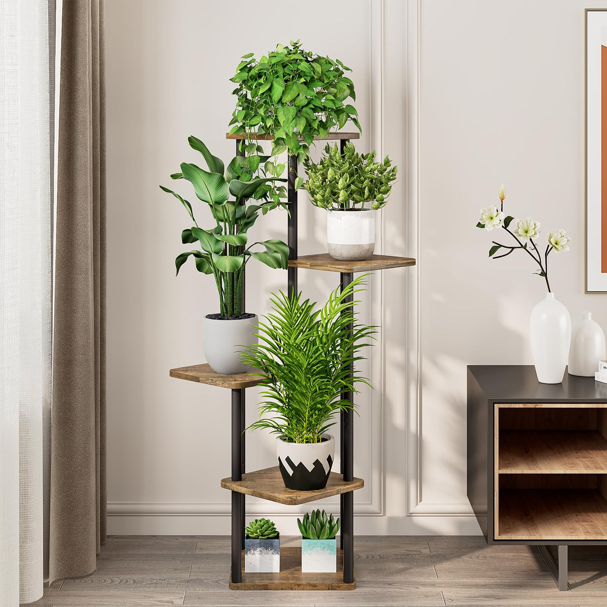 YOCOMEY wood MDF base detail highlights durable support for heavier pots.