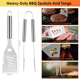 Yoehka stainless steel grill tools with ergonomic handles