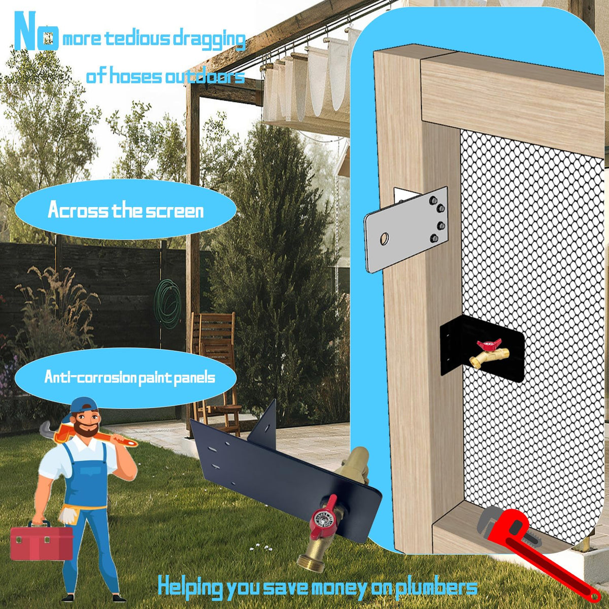 YOEXON hose organizer stand keeps hoses tidy and ready