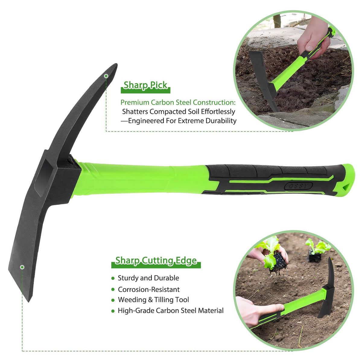 YoFeW garden hoe safety guard protecting hands during use