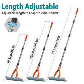 Yofidra angle-adjustable tines for versatile thatching on uneven areas.