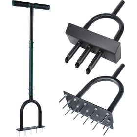 YOFIT 3-in-1 lawn aerator with 5-spike head for targeted patch aeration.
