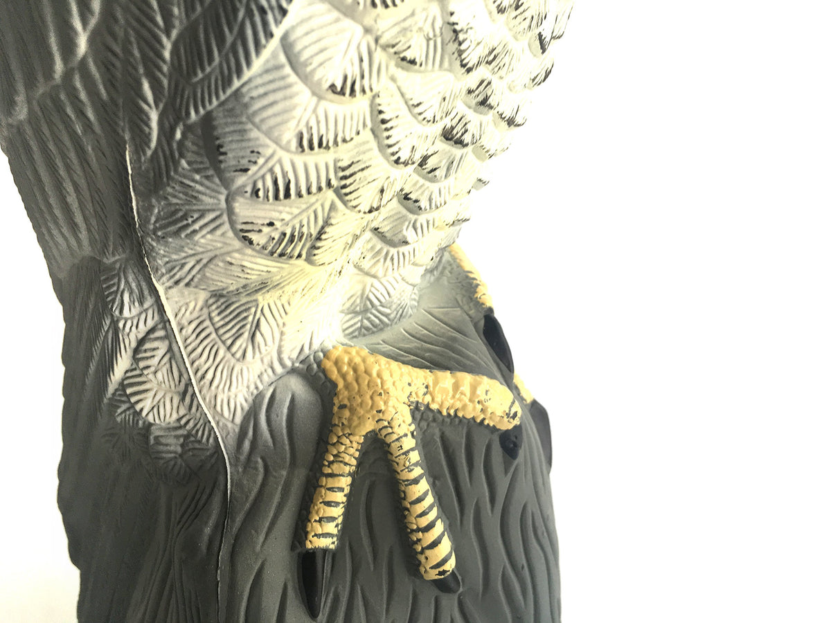 YOFIT weighted hawk decoy stays stable when placed on the ground.