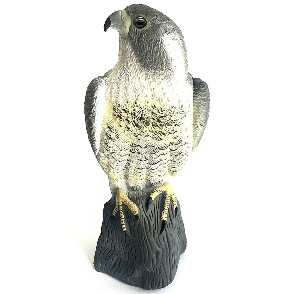 YOFIT horned hawk decoy protects gardens by mimicking a natural predator.