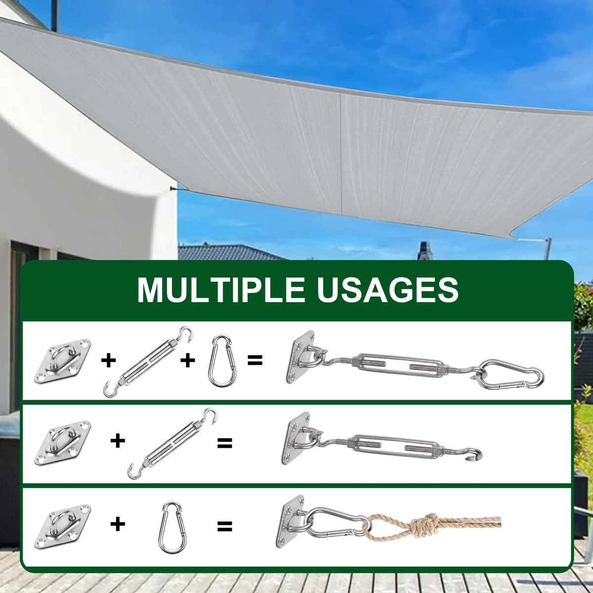 YOFIT outdoor canopy setup showing wall anchor points