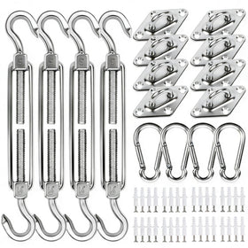 YOFIT shade sail hardware kit 80pcs for versatile sail shapes and easy installation.
